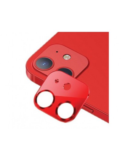 Protectie Camera Usams Metal si Sticla Securizata Pentru iPhone 12 Rosie